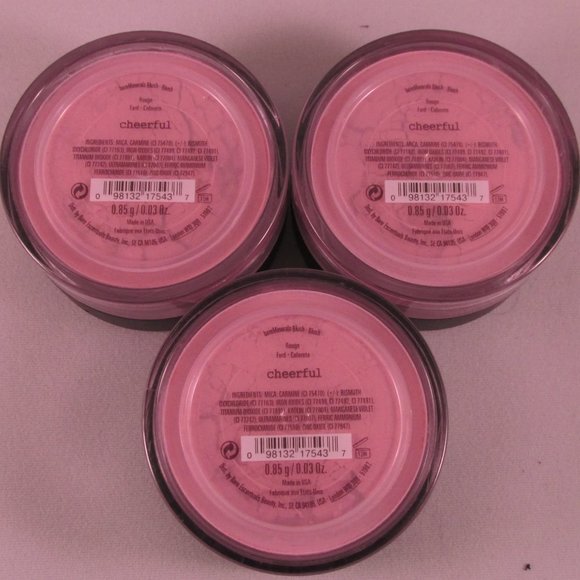 #NWT Original bareMinerals Cheerful Loose Powder Blush 0.85g/0.03oz - Lot of 3 - Picture 1 of 2